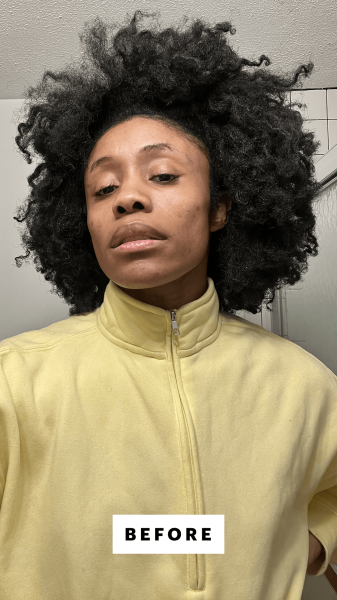 Jusu before applying the Tarte Shape Tape Concealer